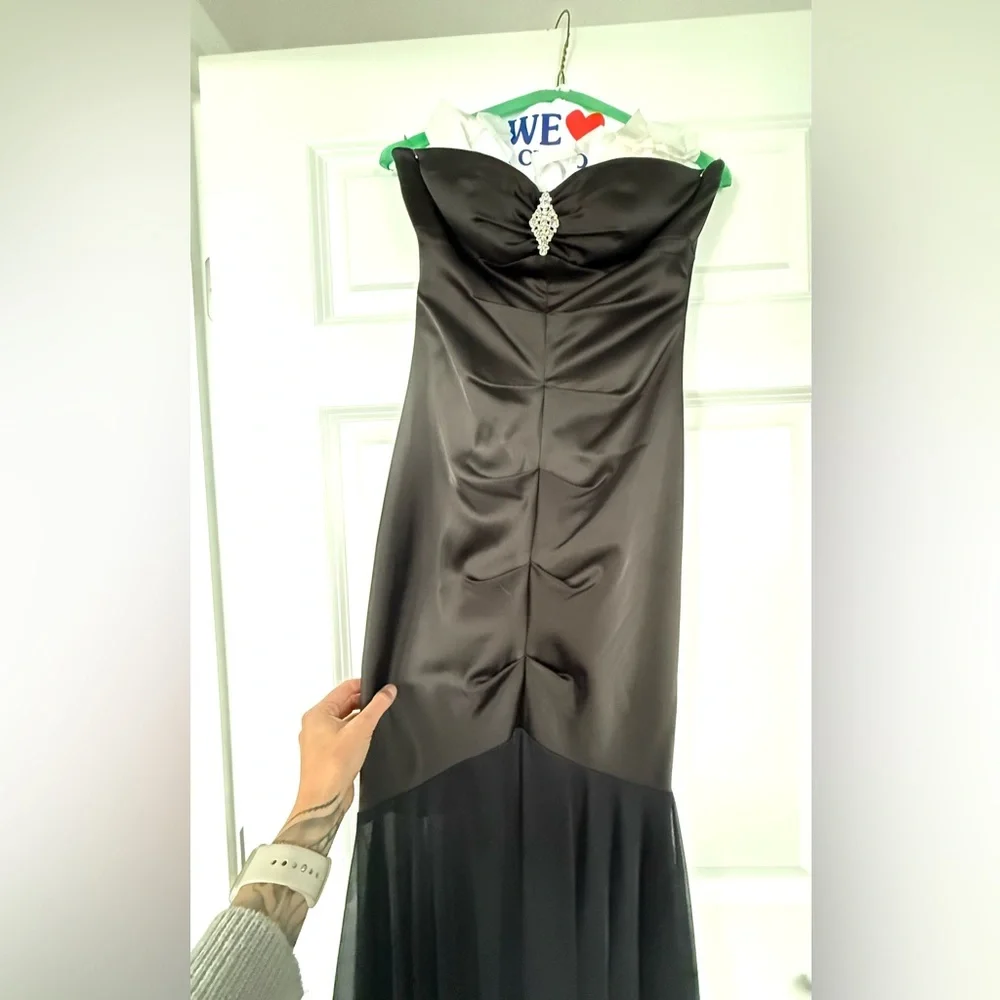 Xscape Strapless Black Gown - Picture 2 of 6